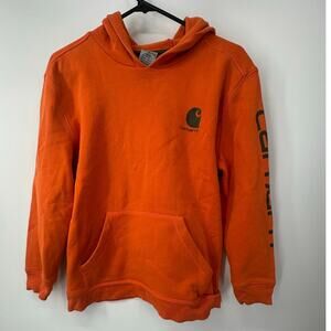 Carhartt Boys' Long-Sleeve‎ Graphic Hoodie Sweatshirt Orange Size Large (14-16)